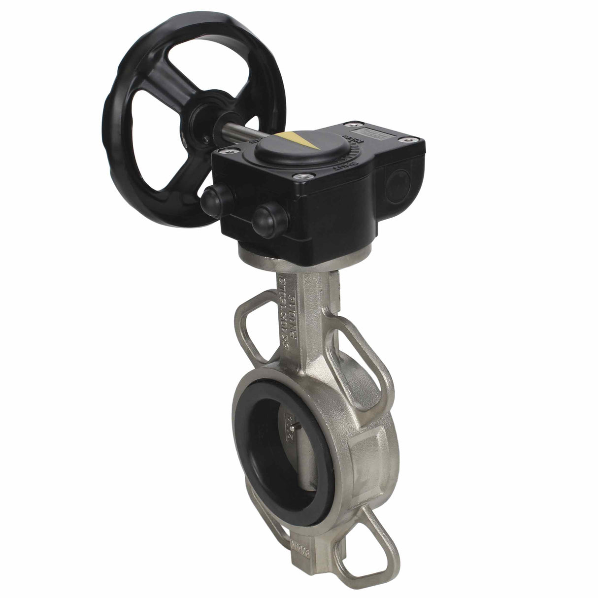 Vanne papillon d'eau Elephant 316L-316L-VITON matériau du corps - acier inoxydable AISI 316L, matériau du disque - acier inoxydable AISI 316L, joint - Viton avec engrenage Elephant HAM