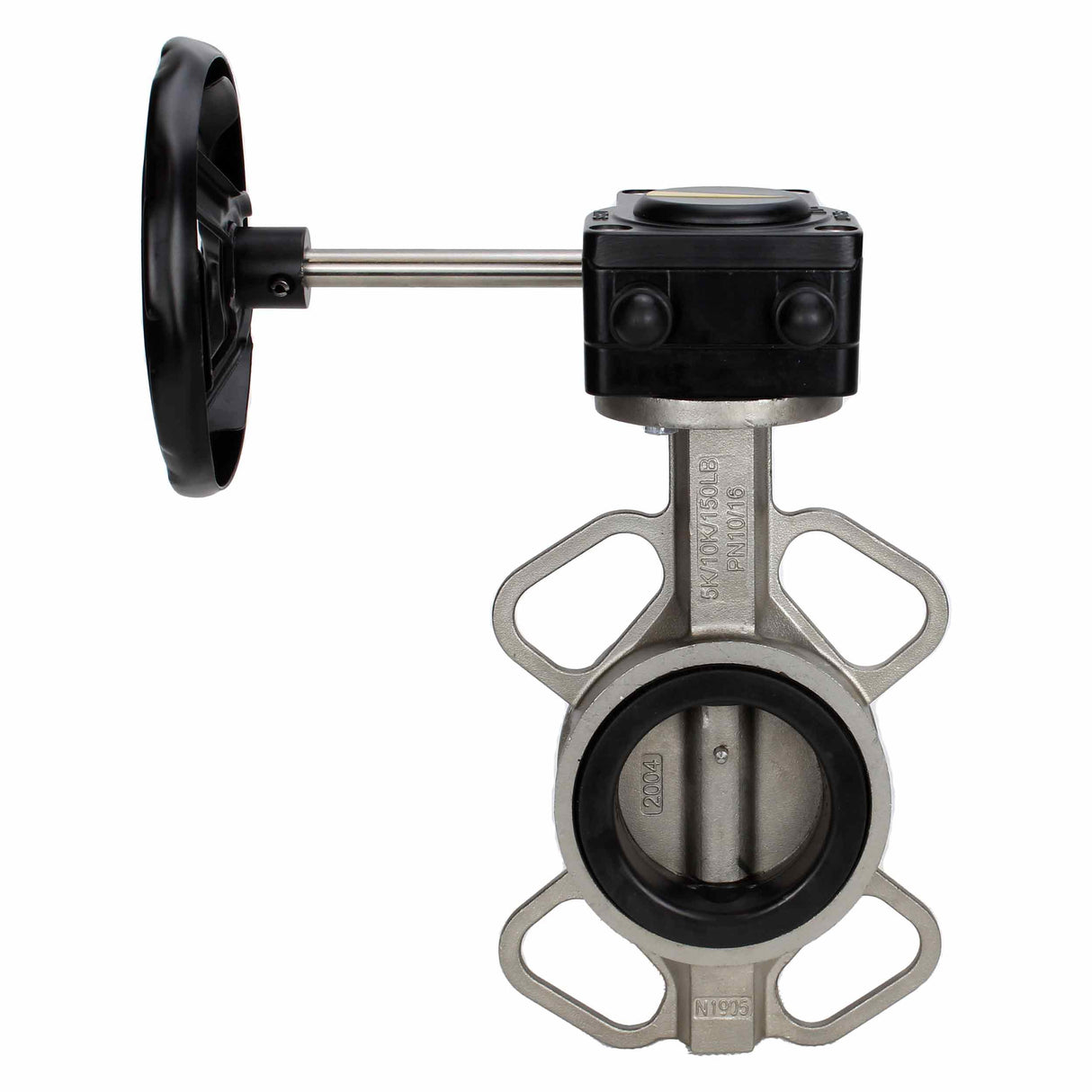 Vanne papillon d'eau Elephant 316L-316L-VITON matériau du corps - acier inoxydable AISI 316L, matériau du disque - acier inoxydable AISI 316L, joint - Viton avec engrenage Elephant HAM