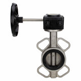 Vanne papillon d'eau Elephant 316L-316L-VITON matériau du corps - acier inoxydable AISI 316L, matériau du disque - acier inoxydable AISI 316L, joint - Viton avec engrenage Elephant HAM