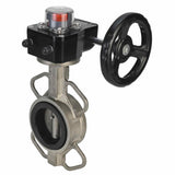 Vanne papillon d'eau Elephant 316L-316L-VITON matériau du corps - acier inoxydable AISI 316L, matériau du disque - acier inoxydable AISI 316L, joint - Viton avec engrenage Elephant HGB, avec indicateur de position