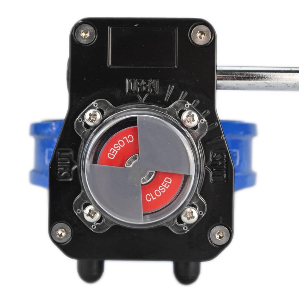 Vanne papillon à eau Elephant GG25-316L-NBR matériau du corps - fonte GG25, matériau du disque - acier inoxydable 316L, joint - NBR avec engrenage Elephant HGBF, avec indicateur de position et capteur de retour
