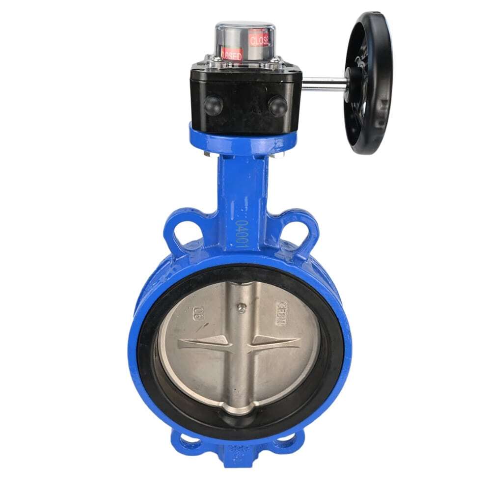 Vanne papillon à eau Elephant GG25-316L-NBR matériau du corps - fonte GG25, matériau du disque - acier inoxydable 316L, joint - NBR avec engrenage Elephant HGBF, avec indicateur de position et capteur de retour