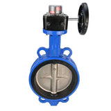 Vanne papillon à eau Elephant GG25-316L-NBR matériau du corps - fonte GG25, matériau du disque - acier inoxydable 316L, joint - NBR avec engrenage Elephant HGBF, avec indicateur de position et capteur de retour