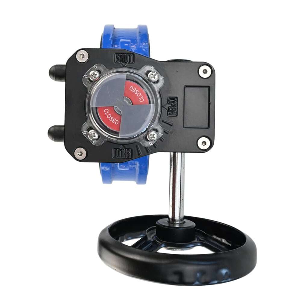 Vanne papillon à eau Elephant GG25-316L-NBR matériau du corps - fonte GG25, matériau du disque - acier inoxydable 316L, joint - NBR avec engrenage Elephant HGBF, avec indicateur de position et capteur de retour