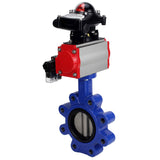 Vanne papillon d'eau Elephant WBV1631N-2W-Fb-H, matériau du corps - fonte QT450, matériau du disque - acier inoxydable AISI 304, joint - NBR, actionneur pneumatique PA-SA avec ressorts de rappel, 4M310-08 24V, BKV APL-210N