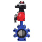 Vanne papillon d'eau Elephant WBV1631N-2W-Fb-H, matériau du corps - fonte QT450, matériau du disque - acier inoxydable AISI 304, joint - NBR, actionneur pneumatique PA-SA avec ressorts de rappel, 4M310-08 24V, BKV APL-210N