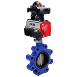Vanne papillon d'eau Elephant WBV1631N-2W-Fb-H, matériau du corps - fonte QT450, matériau du disque - acier inoxydable AISI 304, joint - NBR, actionneur pneumatique PA-SA avec ressorts de rappel, 4M310-08 24V, BKV APL-210N