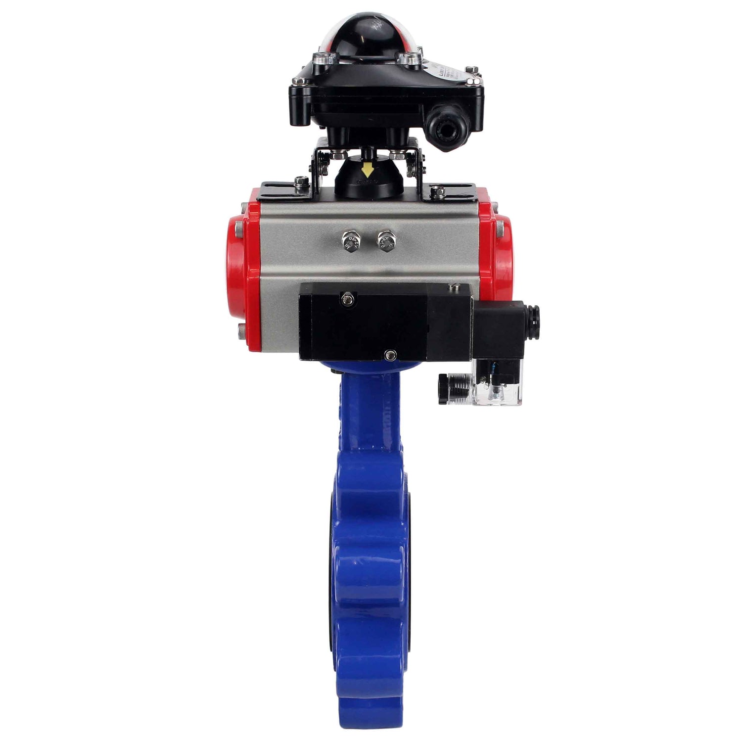 Vanne papillon d'eau Elephant WBV1631N-2W-Fb-H, matériau du corps - fonte QT450, matériau du disque - acier inoxydable AISI 304, joint - NBR, actionneur pneumatique PA-DA double action, 4M310-08 24V, BKV APL-210N