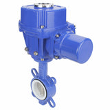 Vanne papillon d'eau Elephant WCB-316L-PTFE matériau du corps - Acier au carbone WCB, matériau du disque - Acier inoxydable AISI 316L, joint - PTFE avec actionneur électrique 1/4 de tour Elephant QT-W (M) 380V