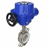 Vanne papillon d'eau Elephant 316L-316L-PTFE matériau du corps - acier inoxydable aisi 316l, matériau du disque - acier inoxydable AISI 316L, joint - PTFE avec actionneur électrique 1/4 de tour Elephant QT-W (M) 380V