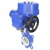 Vanne papillon d'eau Elephant WCB-316L-PTFE matériau du corps - Acier au carbone WCB, matériau du disque - Acier inoxydable AISI 316L, joint - PTFE avec actionneur électrique 1/4 de tour Elephant QT-W (M) 220V